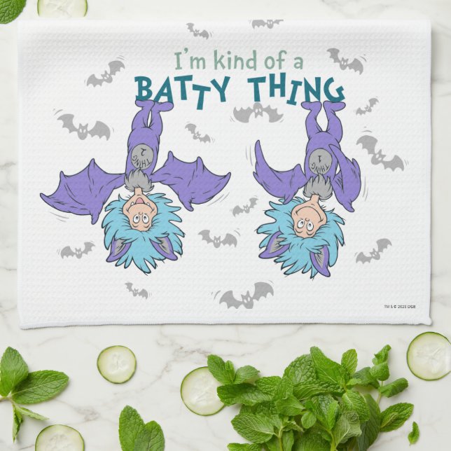 Das eine ist eine Art Batty-Sache Geschirrtuch (Gefaltet)