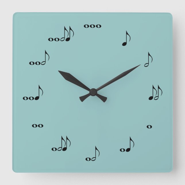 Das einer netten quadratischen Musiknote-Uhr Quadratische Wanduhr (Vorderseite)