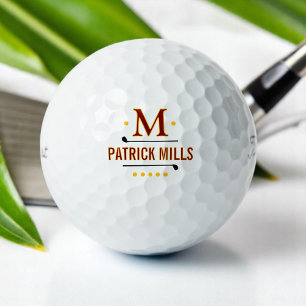 Das einfache, elegante Mongram des Golf Players Golfball