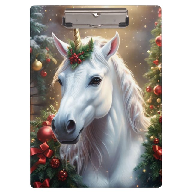 „Das Einhorn des Noel“ Klemmbrett (Vorderseite)