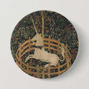 Das Einhorn in Gefangenschaft, mittelalterliche Wa Button