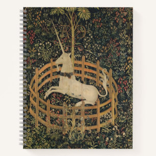 Das Einhorn in Gefangenschaft, mittelalterliche Wa Notizbuch