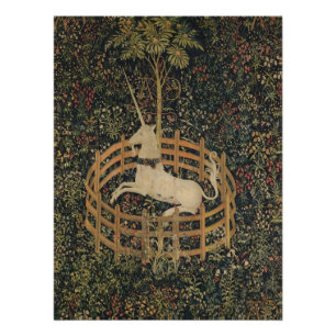 Das Einhorn in Gefangenschaft, mittelalterliche Wa Poster