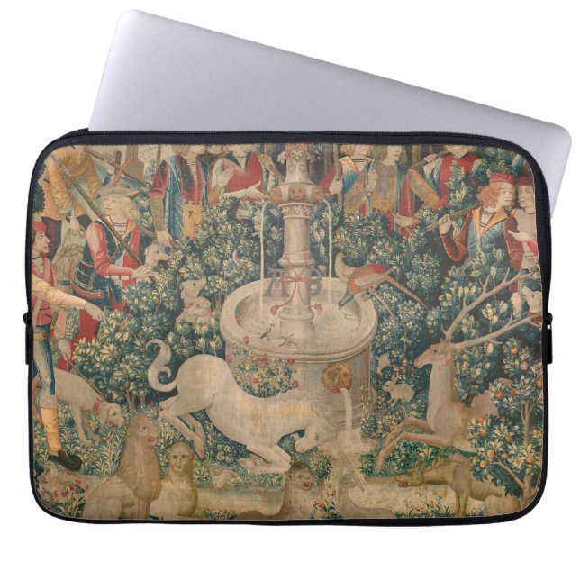 Das Einhorn ist gefunden, mittelalterliche Tapest Laptopschutzhülle (Vorderseite)