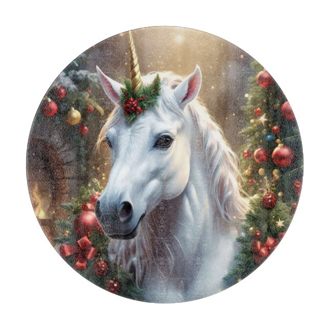 „Das Einhorn von Noel“ Schneidebrett (Vorderseite)