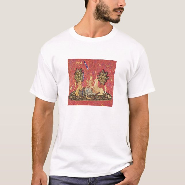 Das einhornige und modernes mittelalterliche Bild T-Shirt (Vorderseite)