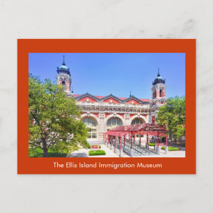 Das Einwanderungsmuseum der Insel Ellis Ankündigungspostkarte