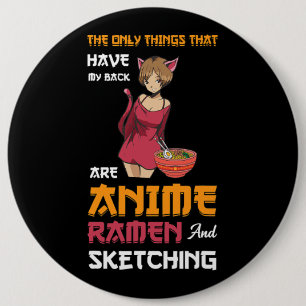 das einzige Ramen und das Skizzieren von Anime-Mer Button