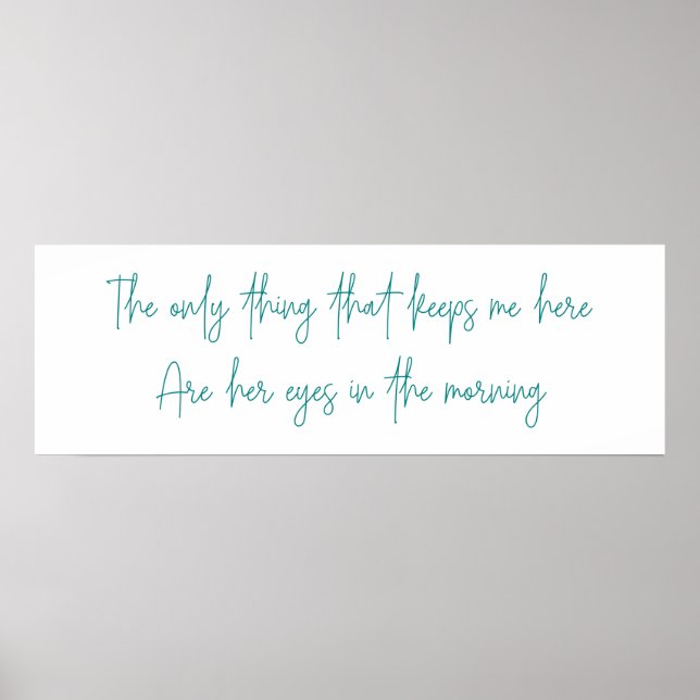 Das Einzige, was mich hier behalte Poster (Vorne)