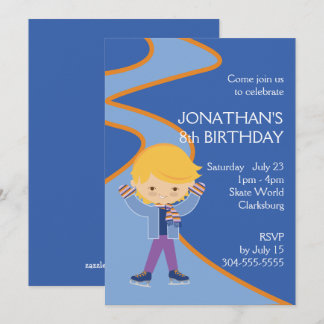 Das Eis-Skaten-Party des Jungen Einladung