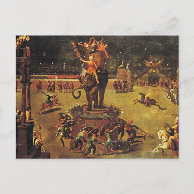 Das Elefant-Karussell Postkarte (Vorderseite)