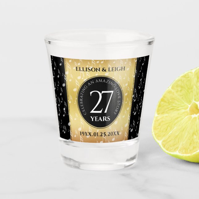 Das elegante 27. Musikfestival Schnapsglas (Vorderseite)