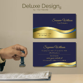 Das elegante blaue Wavy Gold Dekor ist stilvoll un Visitenkarte
