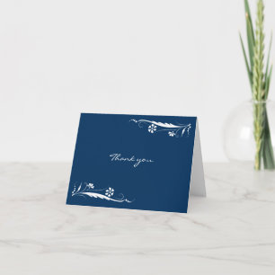 Das elegante Blumen Marine-Blau dankt Ihnen Karten