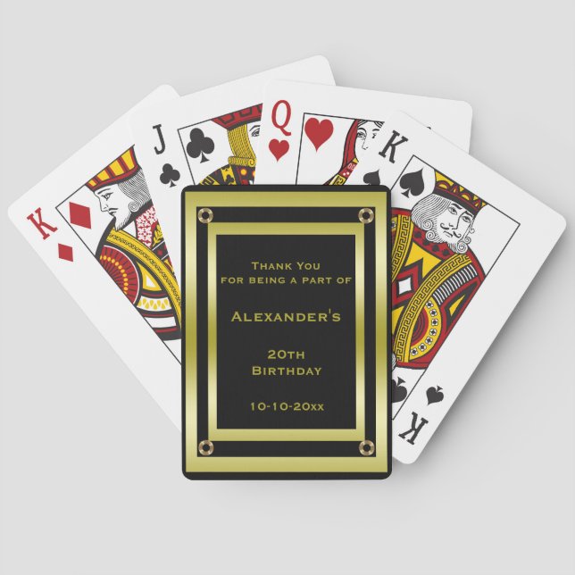Das elegante, die Schwarze u. Gold gerahmt sind, Spielkarten (Rückseite)