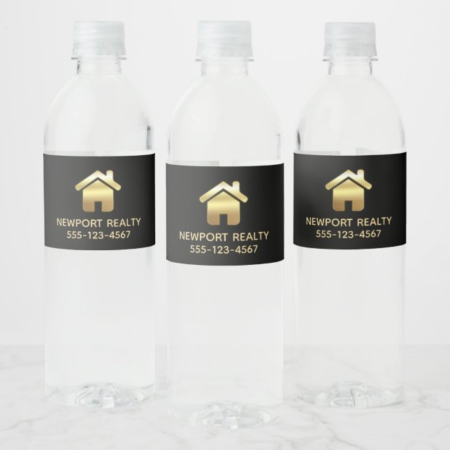 Das elegante Gold House Symbol Real Anwesen Design (Flaschen)