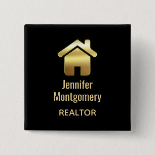 Das elegante Gold House Symbol Real Anwesen Design Button