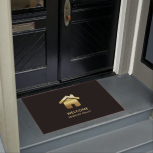 Das elegante Gold House Symbol Real Anwesen Design Fußmatte