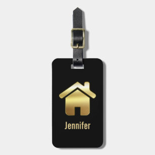 Das elegante Gold House Symbol Real Anwesen Design Gepäckanhänger