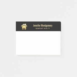 Das elegante Gold House Symbol Real Anwesen Design Post-it Klebezettel