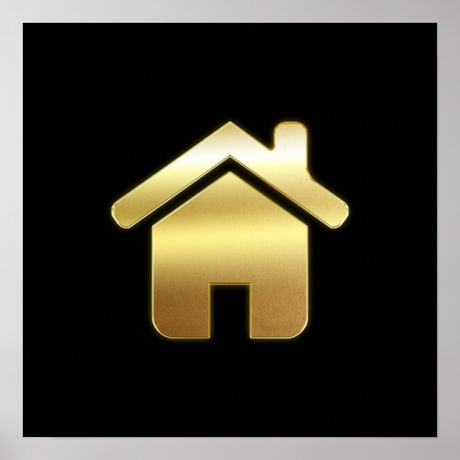 Das elegante Gold House Symbol Real Anwesen Design Poster (Vorne)