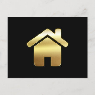 Das elegante Gold House Symbol Real Anwesen Design Postkarte
