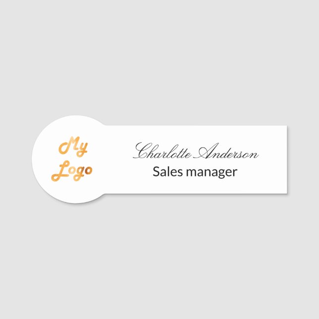 Das elegante Logo des Unternehmens Namensschild (Vorderseite)