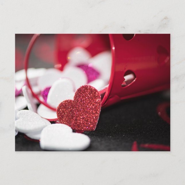 Das elegante Valentinstag Herz Feiertagspostkarte (Vorderseite)