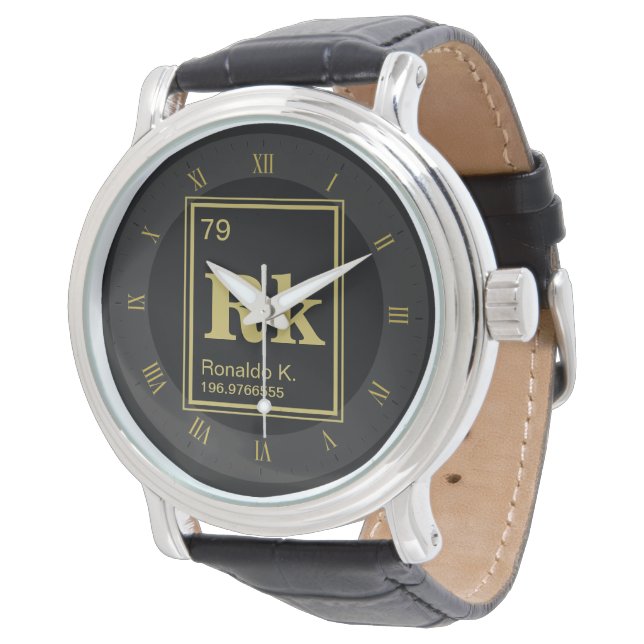 Das Element von Ihnen! Individuelle Name Gold Peri Armbanduhr (Schrägansicht)