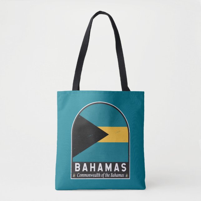 Das Emblem der Bahamas-Fahne erschütterte Vintag Tasche (Vorderseite)