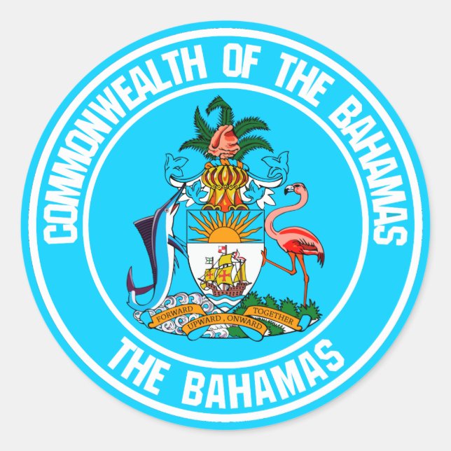 Das Emblem der Bahamas-Runde Runder Aufkleber (Vorderseite)