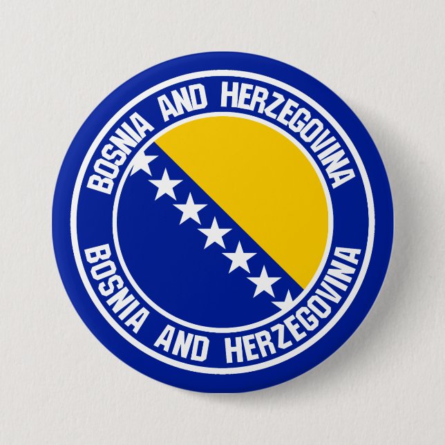 Das Emblem der Bosnien-Herzegowina-Runde Button (Vorderseite)