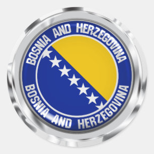 Das Emblem der Bosnien-Herzegowina-Runde Runder Aufkleber