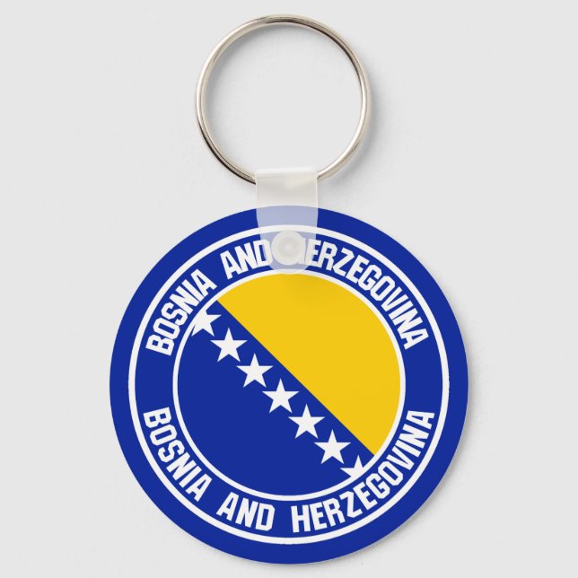 Das Emblem der Bosnien-Herzegowina-Runde Schlüsselanhänger (Vorderseite)
