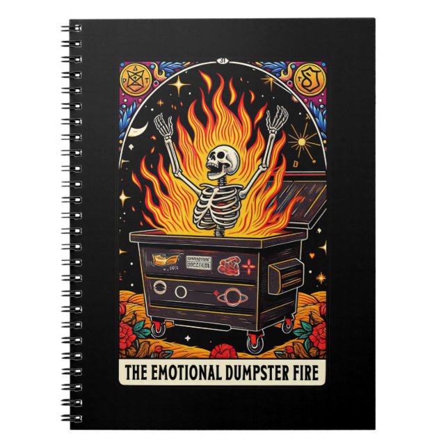 Das Emotionale Dumpster Fire Tarot Card Notebook Notizblock (Vorderseite)