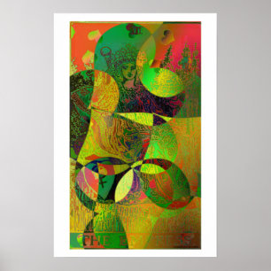 Das Empress Tarot Card Psychedelische Poster