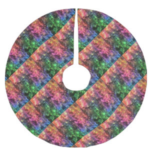 Das Ende der Abstrakten Rainbow-Kunst Polyester Weihnachtsbaumdecke