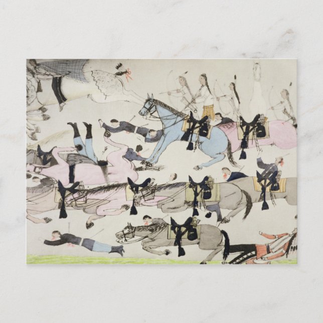 Das Ende der Schlacht (Tinte auf Papier) Postkarte (Vorderseite)