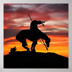 Das Ende des Trail Sihouette bei Sunset Poster