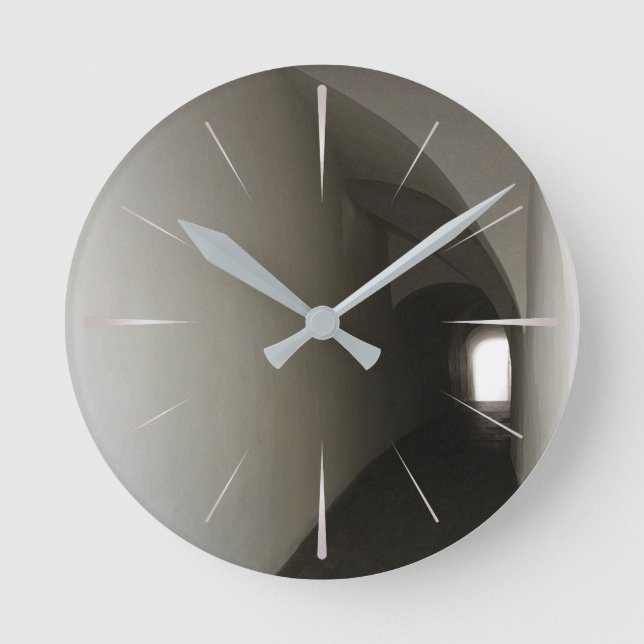 Das Ende des Tunnels Runde Wanduhr (Vorderseite)