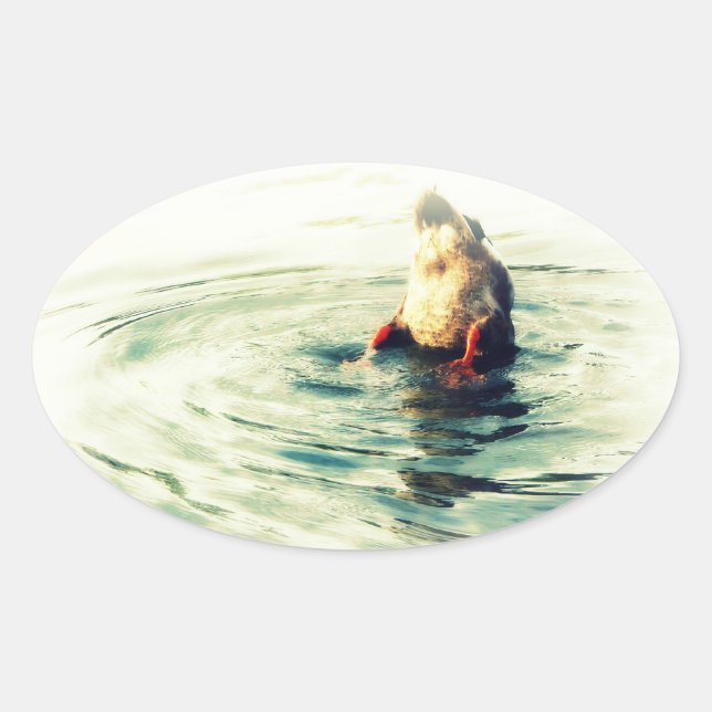 Das Ende! Duck Hintern Ovaler Aufkleber (Vorderseite)