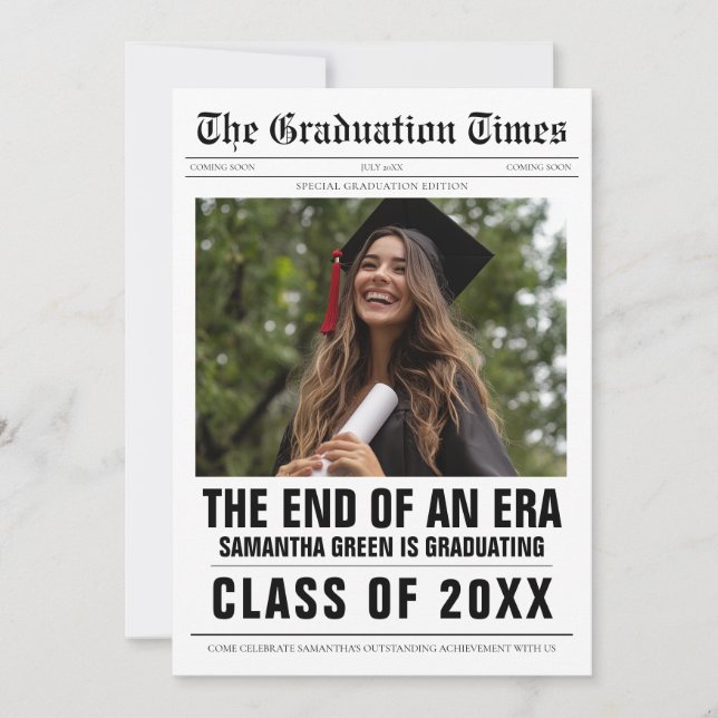 Das Ende einer Zeitung des Abschlusses der Ära Einladung (Vorderseite)