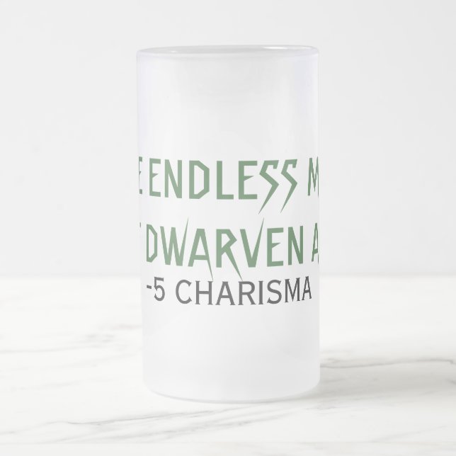 DAS ENDLOSE MUGOF DWARVEN ALE MATTGLAS BIERGLAS (Mittel)