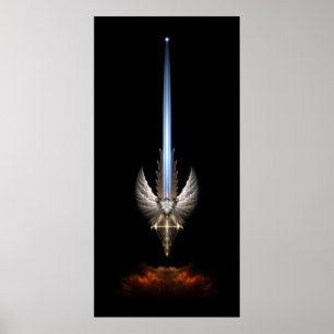 Das Engelsschwert von Arkledious Sp Schwarzes Post Poster