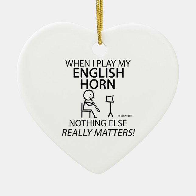 Das englische Horn spielt keine Rolle mehr Keramik Ornament (Vorne)