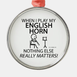 Das englische Horn spielt keine Rolle mehr Silbernes Ornament