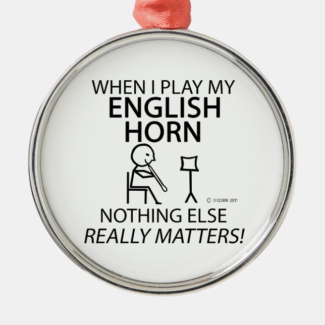 Das englische Horn spielt keine Rolle mehr Silbernes Ornament (Vorne)