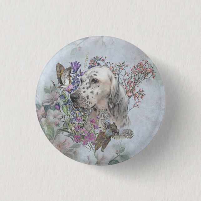 Das englische Setter Portrait , Kunst Button (Vorderseite)