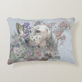 Das englische Setter Portrait , Kunst Dekokissen