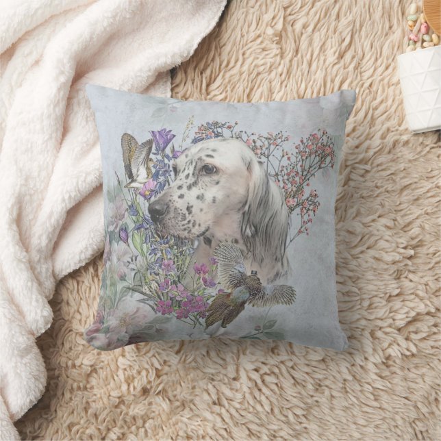 Das englische Setter Portrait , Kunst Kissen (Decke)